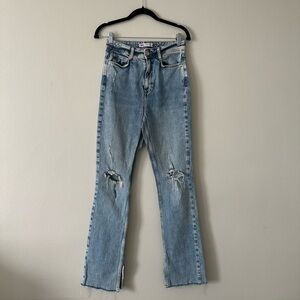 Zara High-Rise Slim Slit Flare Jeans